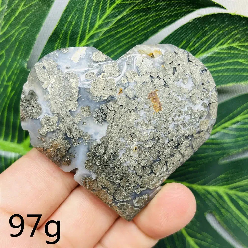 Chalcopyrite Agate Heart Geode