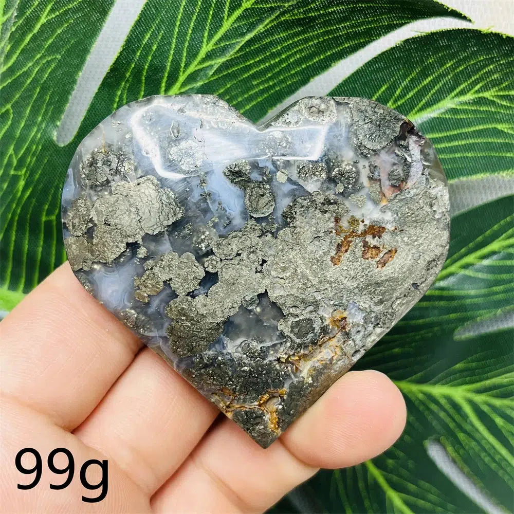 Chalcopyrite Agate Heart Geode