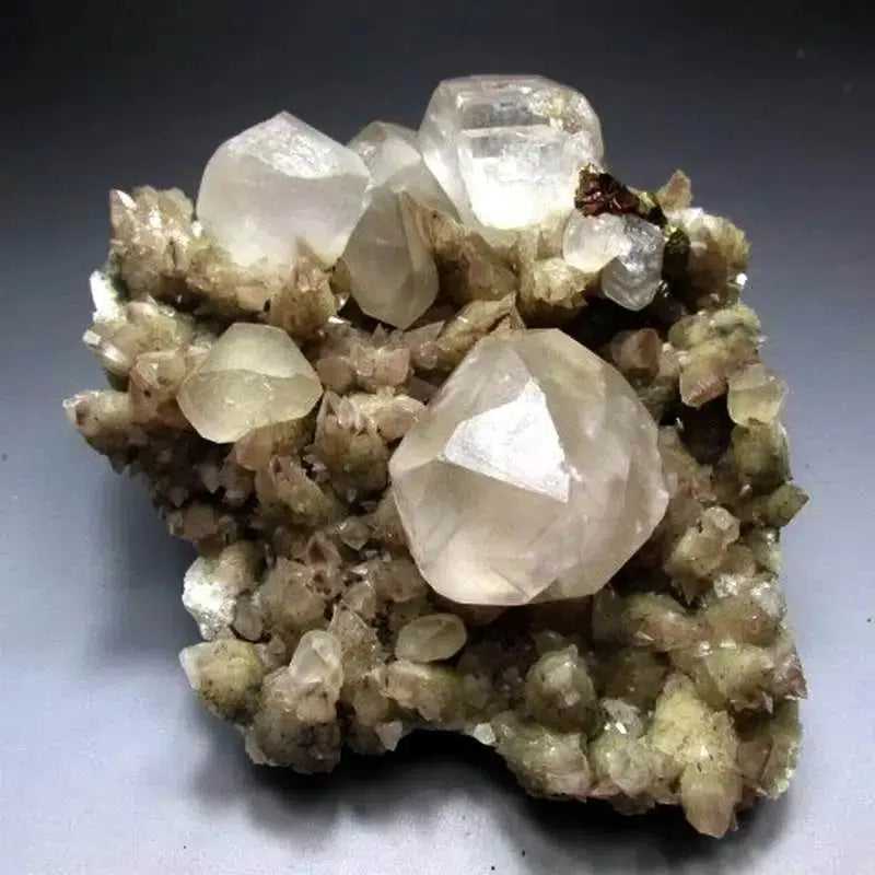 Champagne Calcite Cluster on Matrix