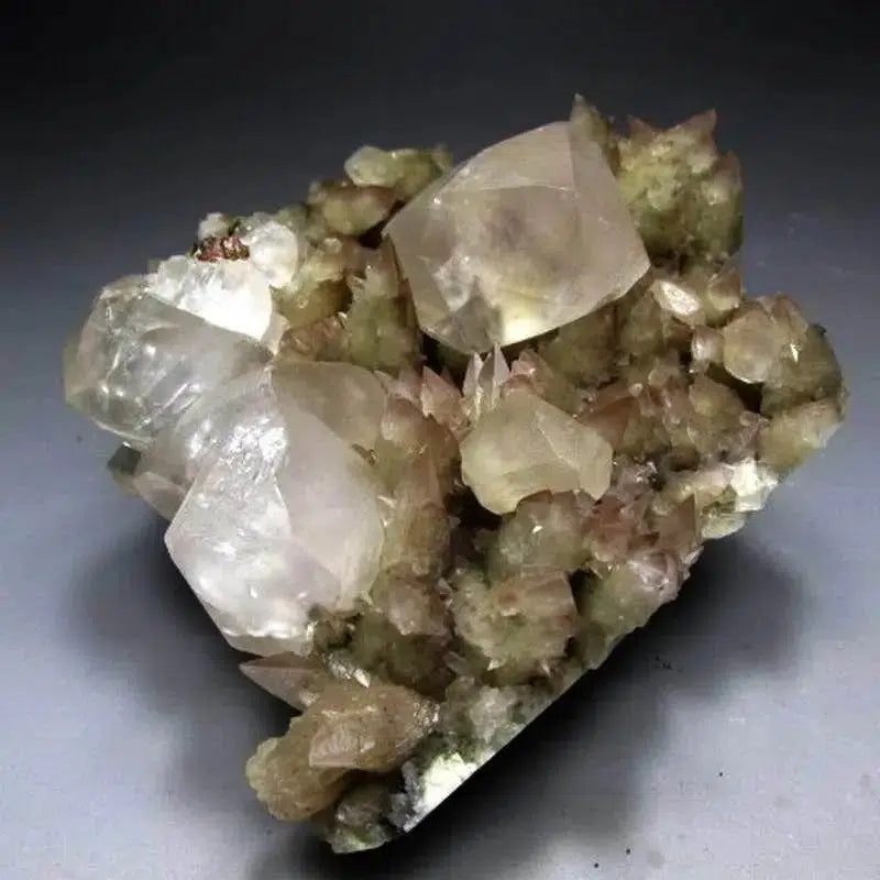 Champagne Calcite Cluster on Matrix