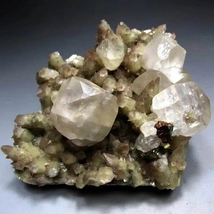 Champagne Calcite Cluster on Matrix