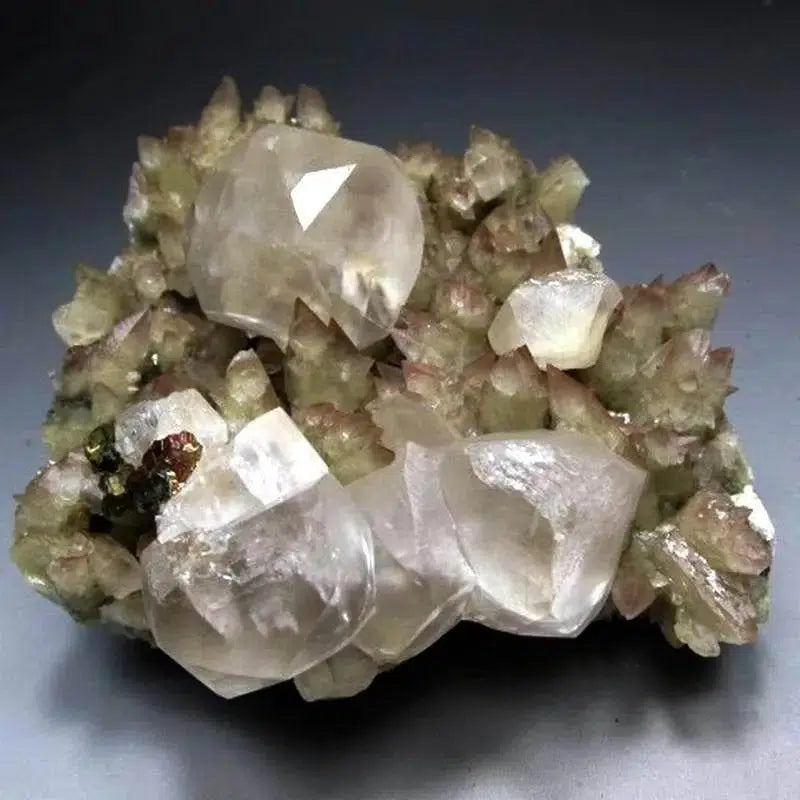 Champagne Calcite Cluster on Matrix