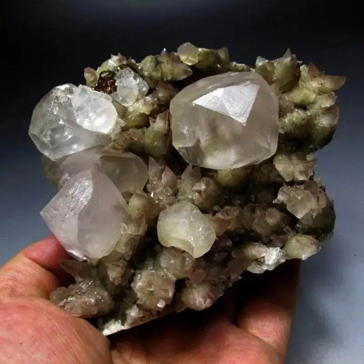 Champagne Calcite Cluster on Matrix