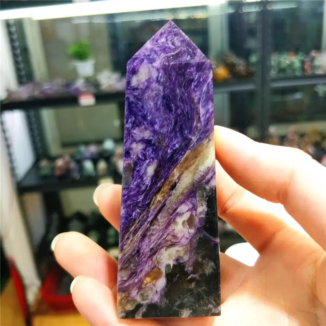 Charoite Crystal Tower