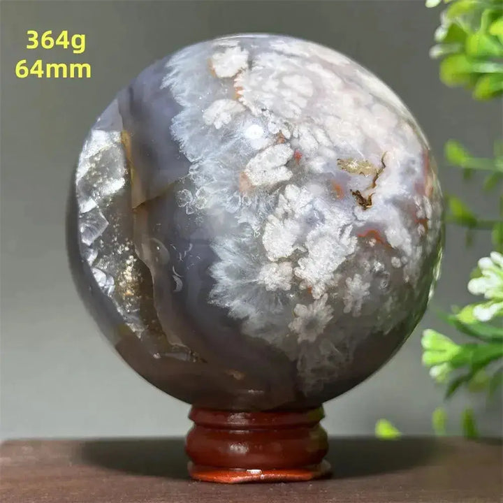 Cherry Agate Crystal Sphere for Meditation and Energy Work-Spheres-Ali-1 364g 64mm-Cherry Agate-Crystal Destiny