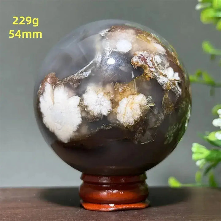 Cherry Agate Crystal Sphere for Meditation and Energy Work-Spheres-Ali-10 229g 54mm-Cherry Agate-Crystal Destiny