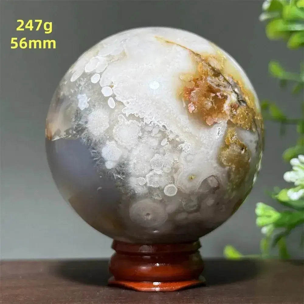 Cherry Agate Crystal Sphere for Meditation and Energy Work-Spheres-Ali-13 247g 56mm-Cherry Agate-Crystal Destiny