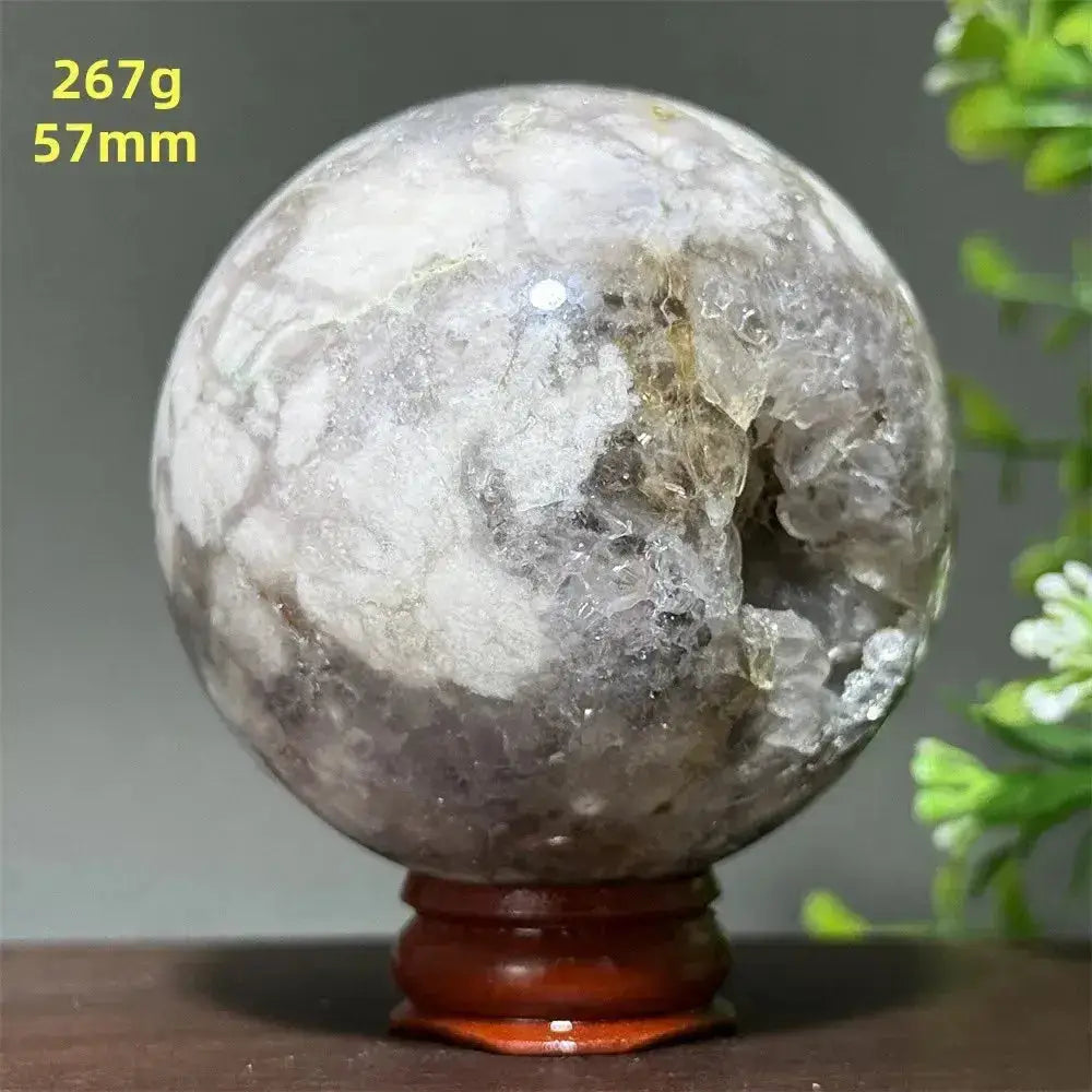 Cherry Agate Crystal Sphere for Meditation and Energy Work-Spheres-Ali-14 267g 57mm-Cherry Agate-Crystal Destiny