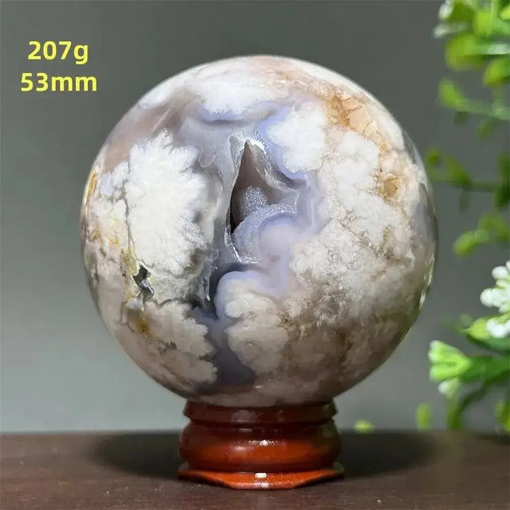 Cherry Agate Crystal Sphere for Meditation and Energy Work-Spheres-Ali-16 207g 53mm-Cherry Agate-Crystal Destiny