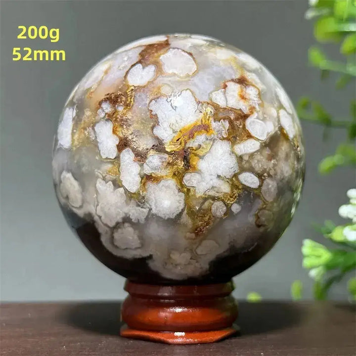 Cherry Agate Crystal Sphere for Meditation and Energy Work-Spheres-Ali-17 200g 52mm-Cherry Agate-Crystal Destiny