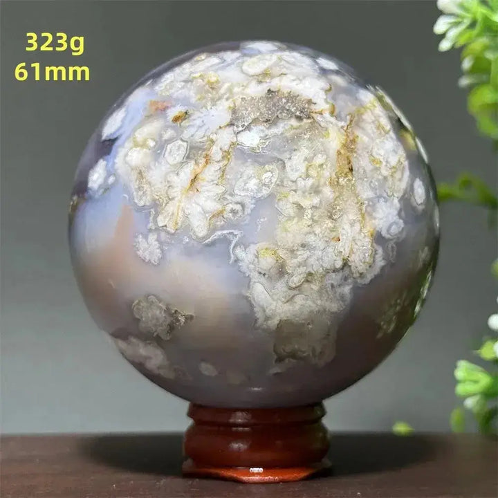 Cherry Agate Crystal Sphere for Meditation and Energy Work-Spheres-Ali-18 323g 61mm-Cherry Agate-Crystal Destiny