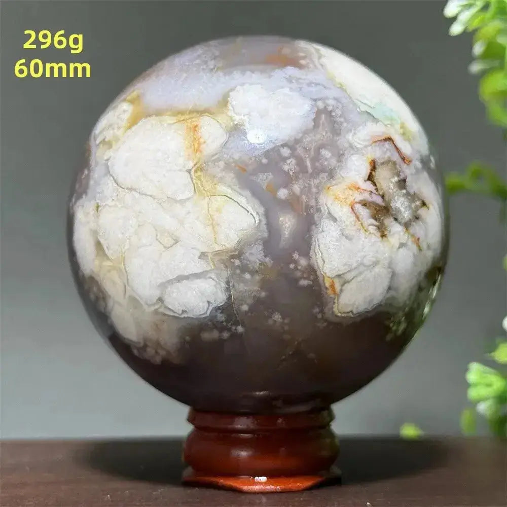 Cherry Agate Crystal Sphere for Meditation and Energy Work-Spheres-Ali-19 296g 60mm-Cherry Agate-Crystal Destiny