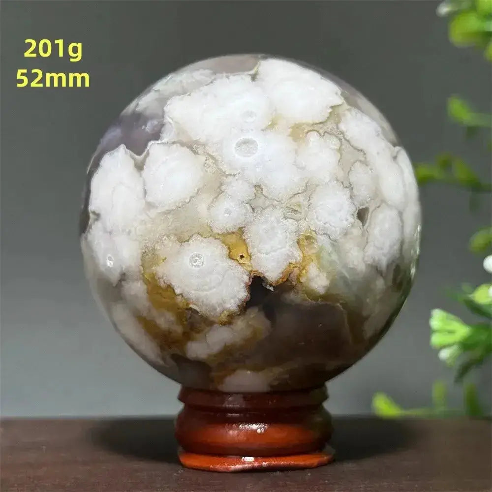 Cherry Agate Crystal Sphere for Meditation and Energy Work-Spheres-Ali-2 201g 52mm-Cherry Agate-Crystal Destiny