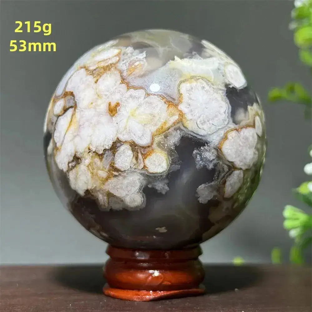 Cherry Agate Crystal Sphere for Meditation and Energy Work-Spheres-Ali-22 215g 53mm-Cherry Agate-Crystal Destiny