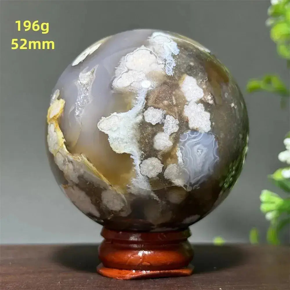 Cherry Agate Crystal Sphere for Meditation and Energy Work-Spheres-Ali-24 196g 52mm-Cherry Agate-Crystal Destiny