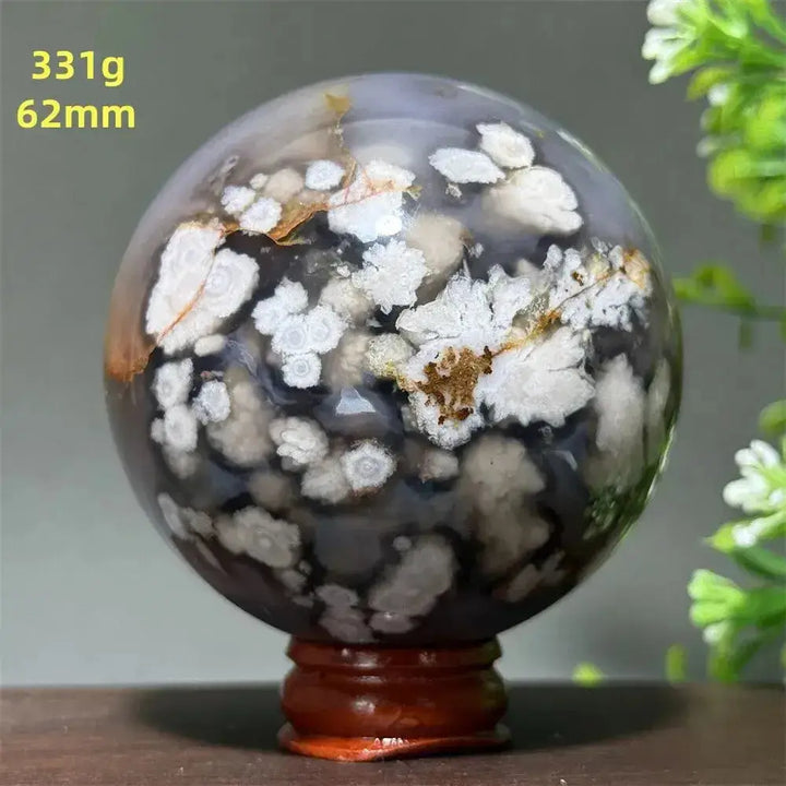 Cherry Agate Crystal Sphere for Meditation and Energy Work-Spheres-Ali-29 331g 62mm-Cherry Agate-Crystal Destiny