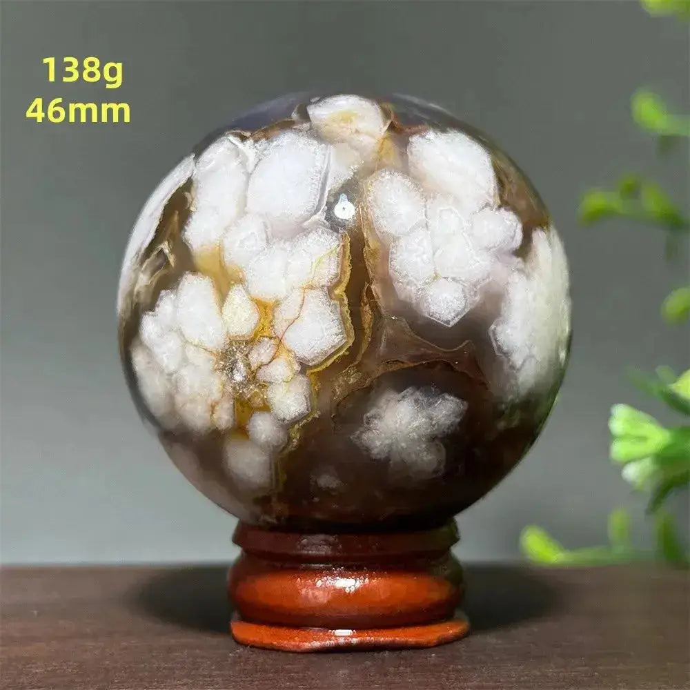 Cherry Agate Crystal Sphere for Meditation and Energy Work-Spheres-Ali-3 138g 46mm-Cherry Agate-Crystal Destiny