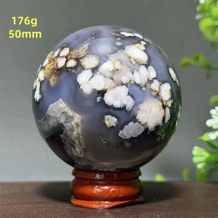 Cherry Agate Crystal Sphere for Meditation and Energy Work-Spheres-Ali-31 176g 50mm-Cherry Agate-Crystal Destiny