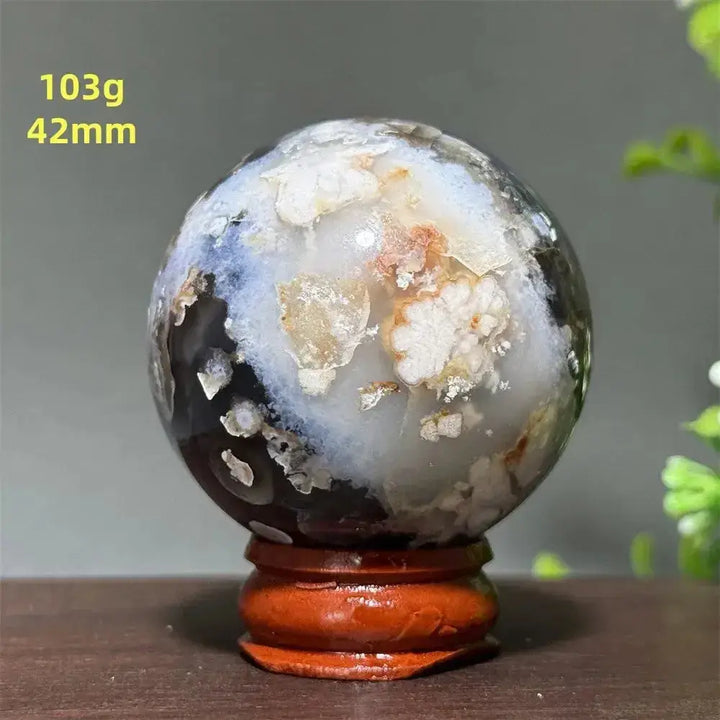 Cherry Agate Crystal Sphere for Meditation and Energy Work-Spheres-Ali-34 103g 42mm-Cherry Agate-Crystal Destiny