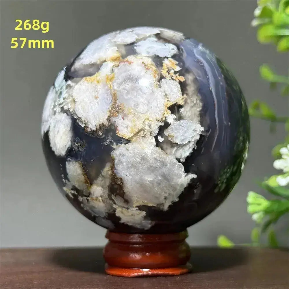 Cherry Agate Crystal Sphere for Meditation and Energy Work-Spheres-Ali-7 268g 57mm-Cherry Agate-Crystal Destiny