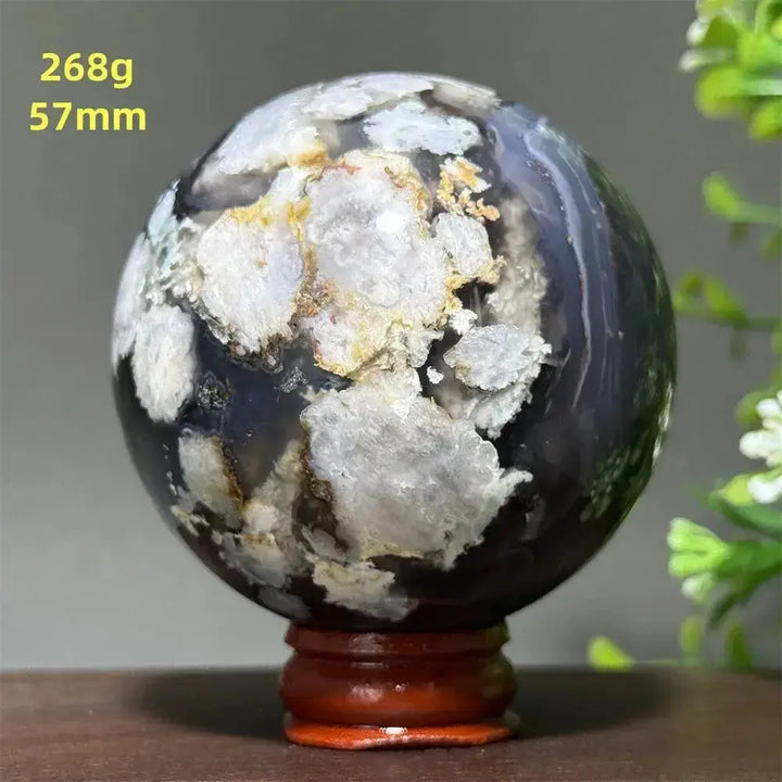 Cherry Agate Crystal Sphere for Meditation and Energy Work-Spheres-Ali-7 268g 57mm-Cherry Agate-Crystal Destiny