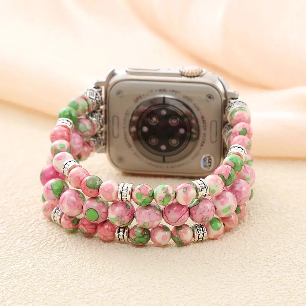 Cherry Blossom Agate Stretch Smartwatch Band