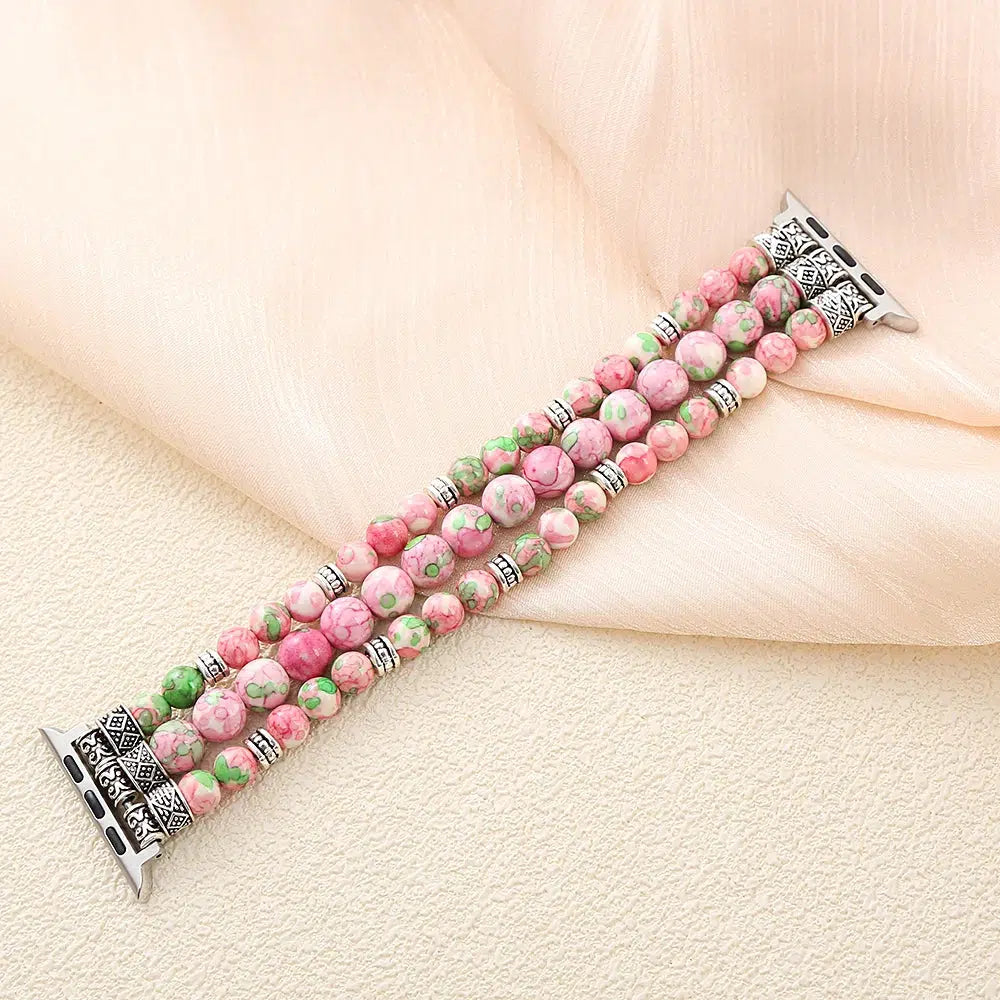 Cherry Blossom Agate Stretch Smartwatch Band