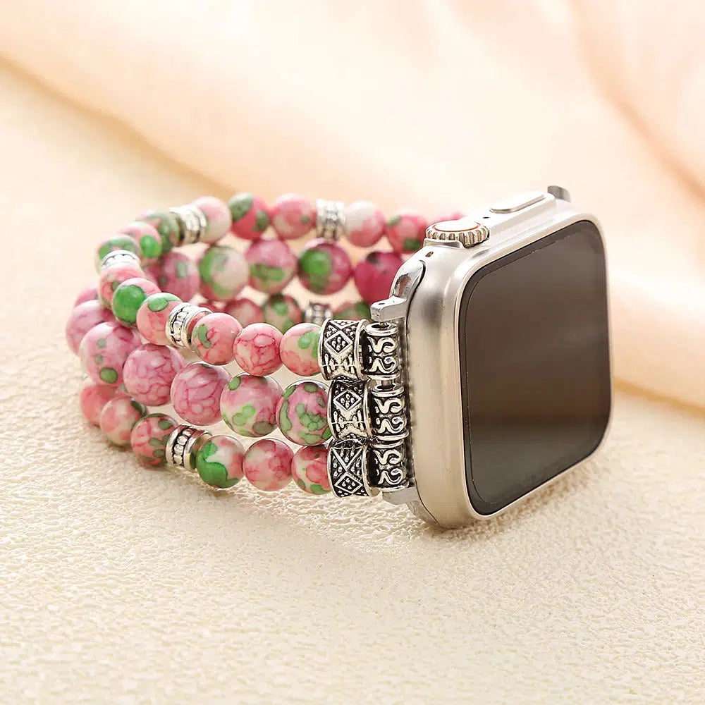 Cherry Blossom Agate Stretch Smartwatch Band