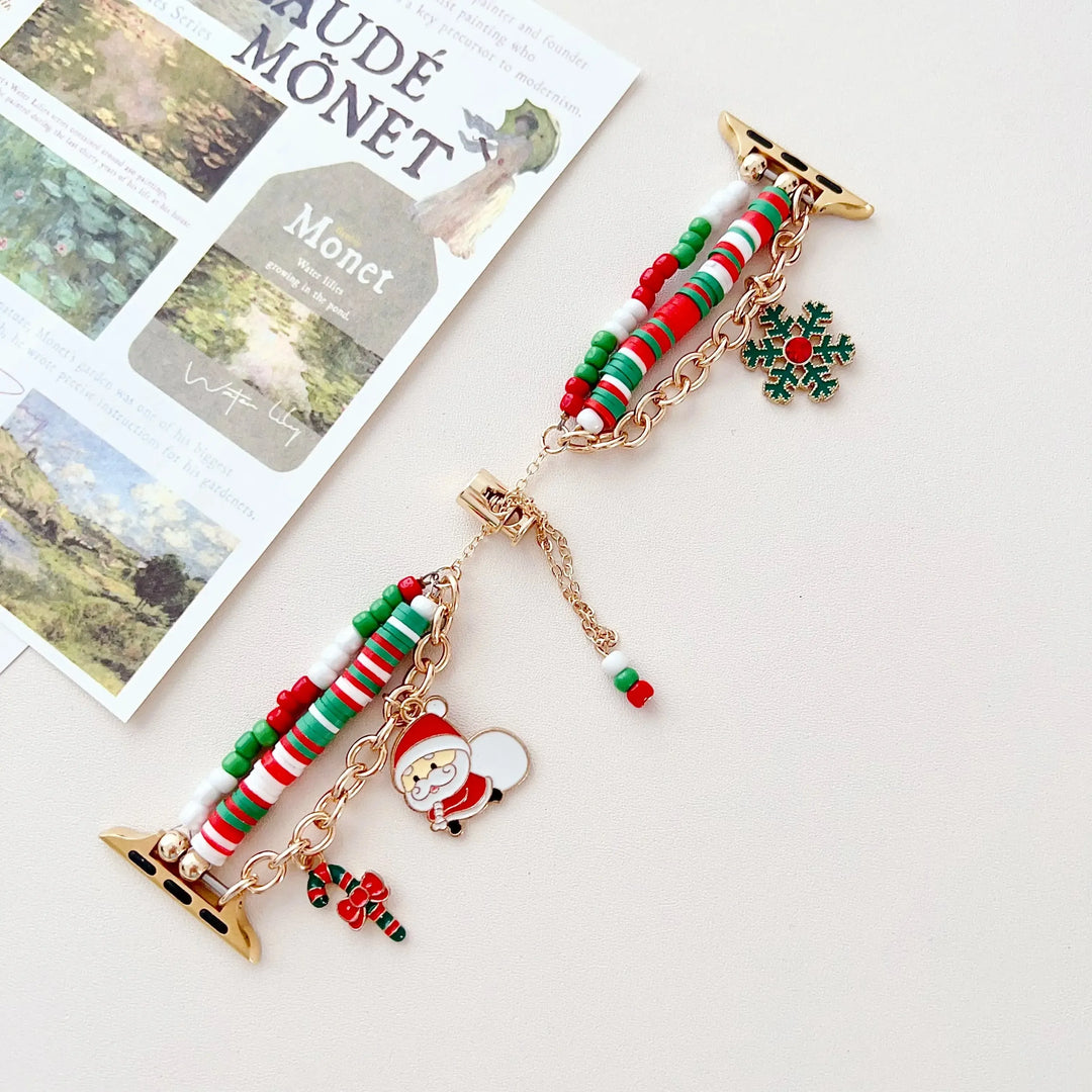 Christmas Beaded Apple Watch Band – Festive Bracelet Strap-Bands-Ali-Christmas-42mm 44mm 45mm 49mm-Crystal Destiny