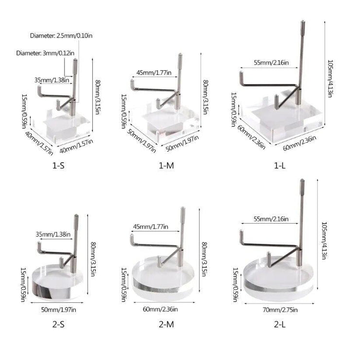 Clear Acrylic Display Stand with Adjustable Metal Arms Easel Style