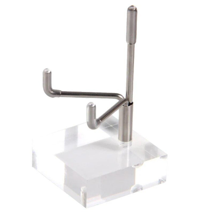 Clear Acrylic Display Stand with Adjustable Metal Arms Easel Style