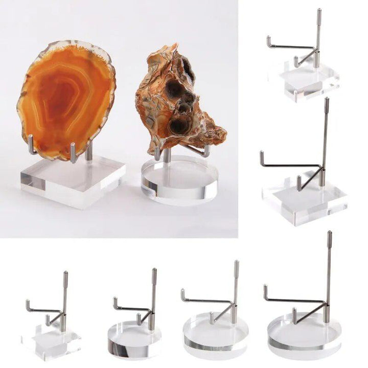 Clear Acrylic Display Stand with Adjustable Metal Arms Easel Style