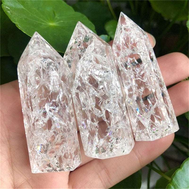 Clear Crackle Quartz Tower