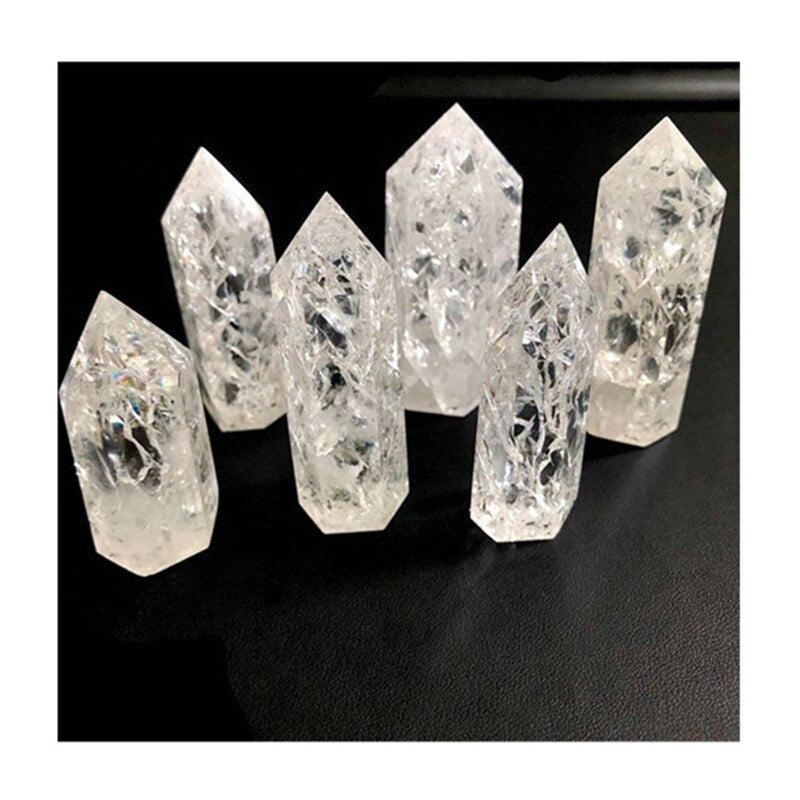 Clear Crackle Quartz Tower