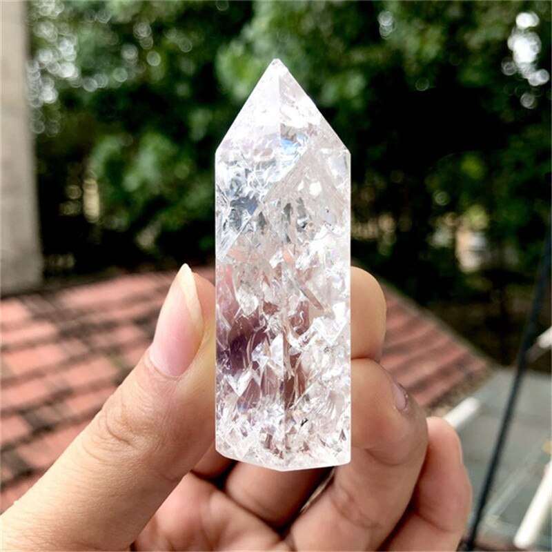 Clear Crackle Quartz Tower