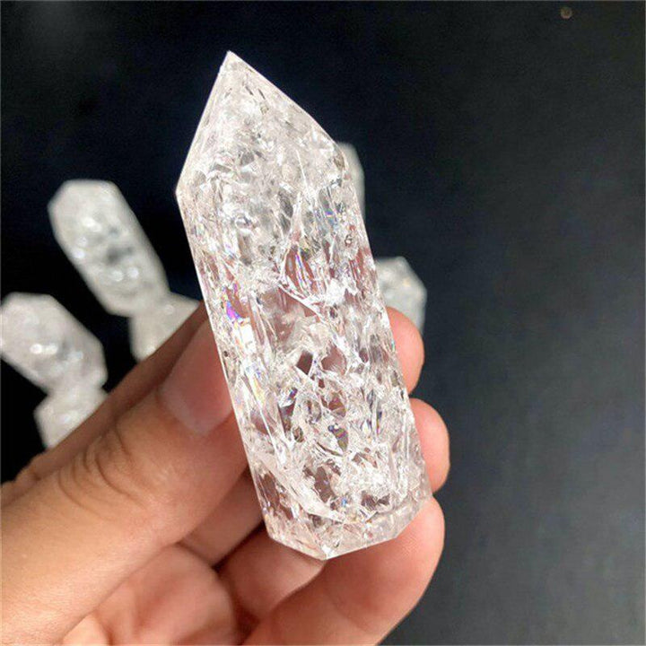 Clear Crackle Quartz Tower