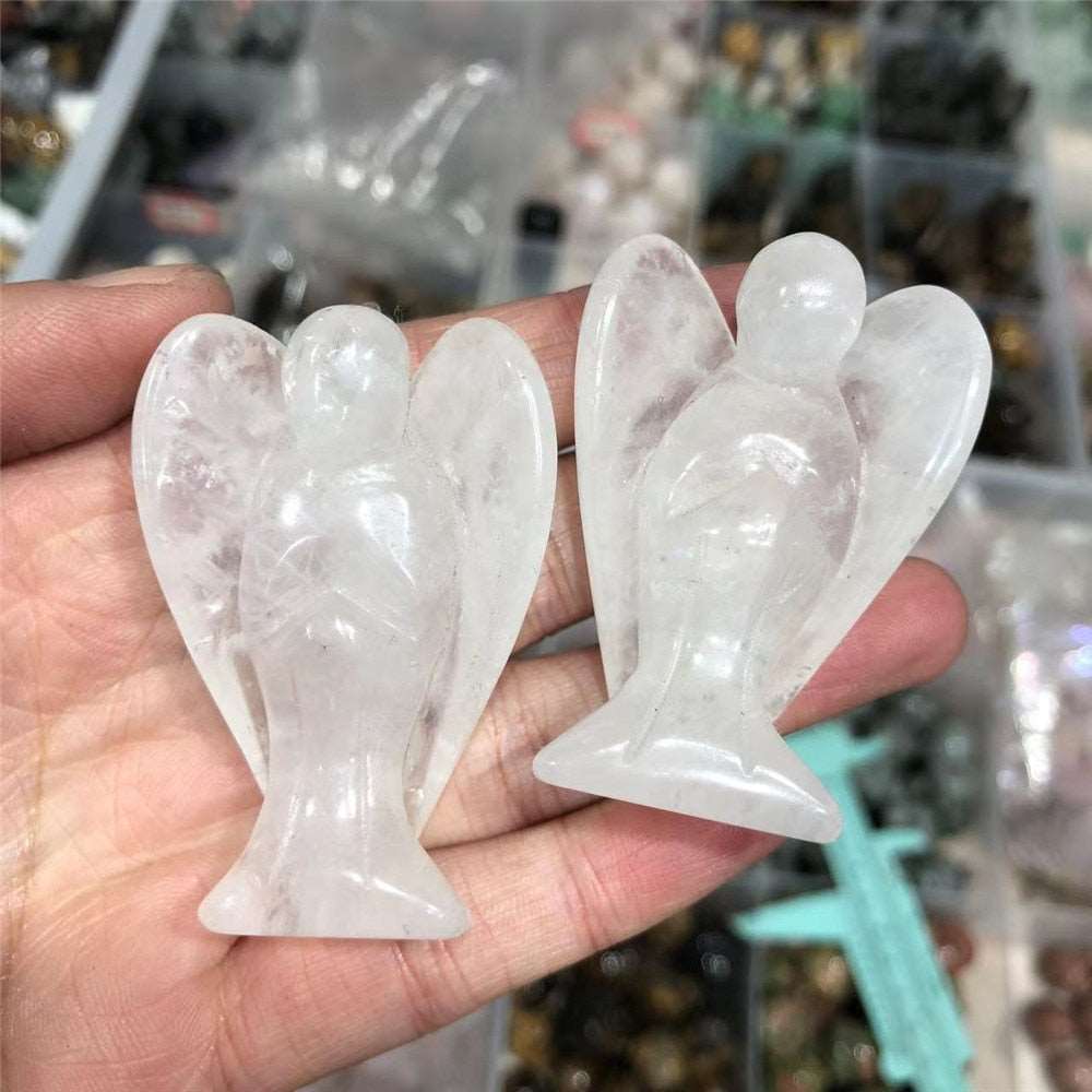 Clear Quartz Angel Carving