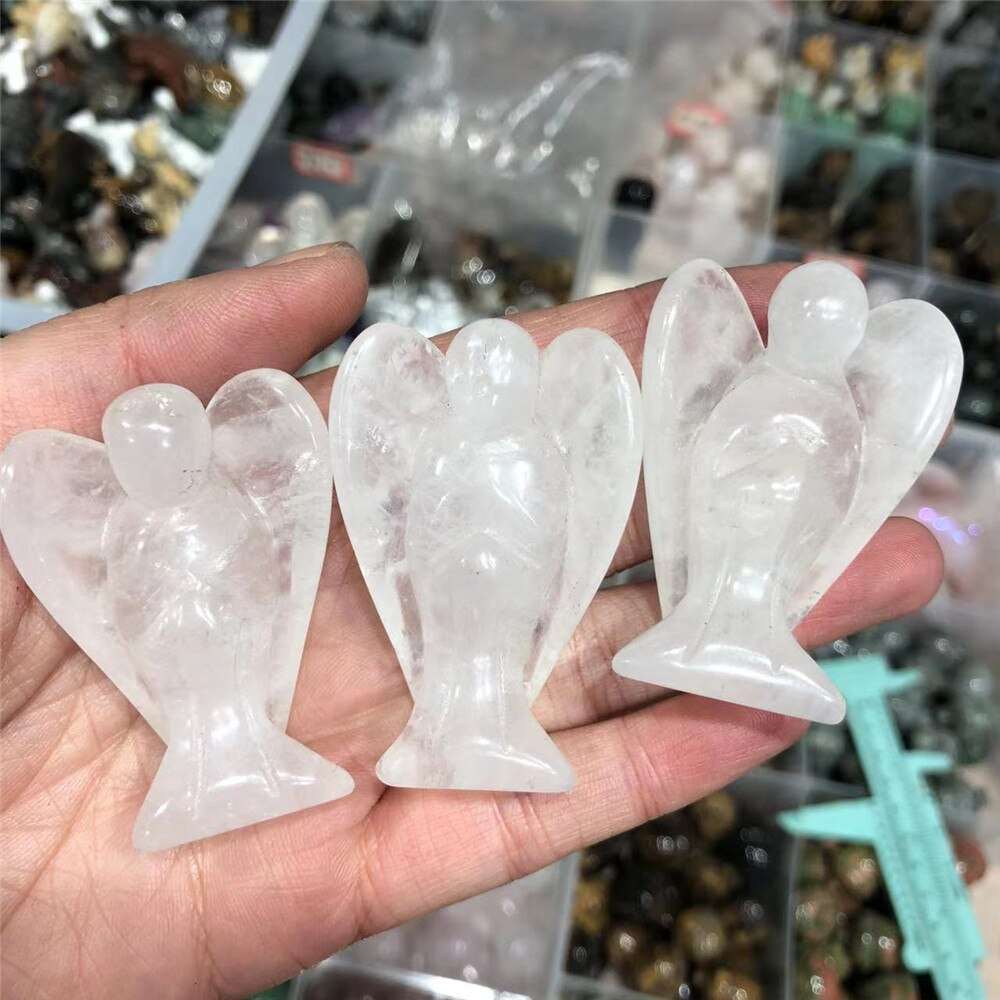 Clear Quartz Angel Carving