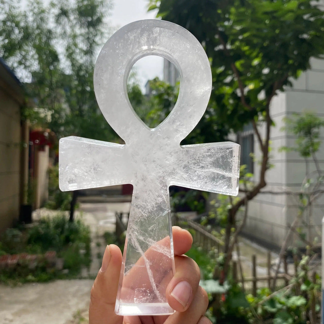 Clear Quartz Crystal Big Ankh Cross