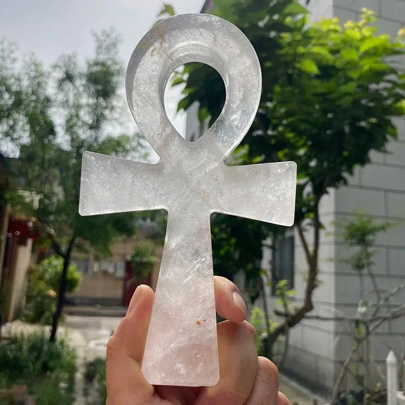 Clear Quartz Crystal Big Ankh Cross