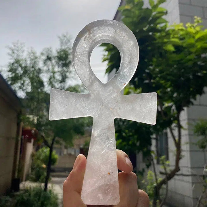 Clear Quartz Crystal Big Ankh Cross