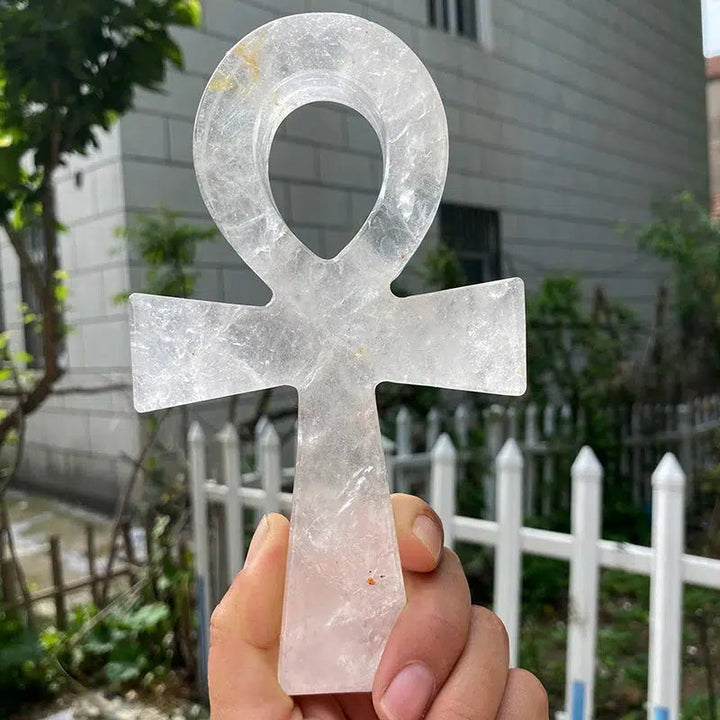 Clear Quartz Crystal Big Ankh Cross