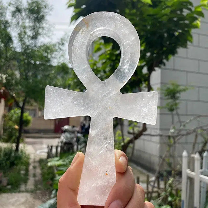 Clear Quartz Crystal Big Ankh Cross