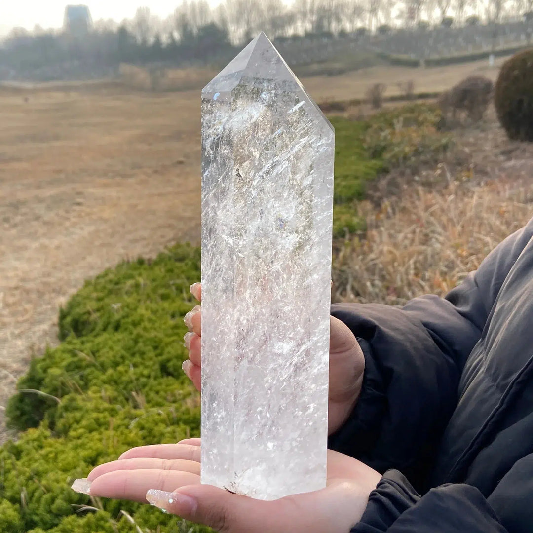 Clear Quartz Crystal Obelisk Tower