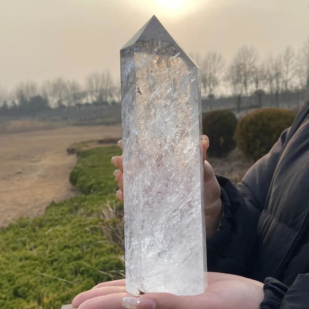 Clear Quartz Crystal Obelisk Tower