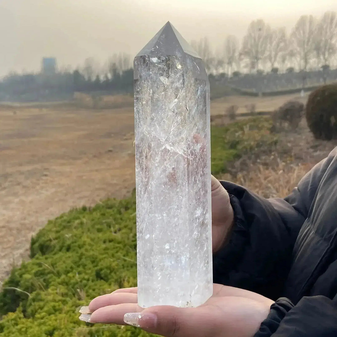 Clear Quartz Crystal Obelisk for Meditation and Energy Amplification-Towers-Ali-Clear Quartz-700-750g-Crystal Destiny