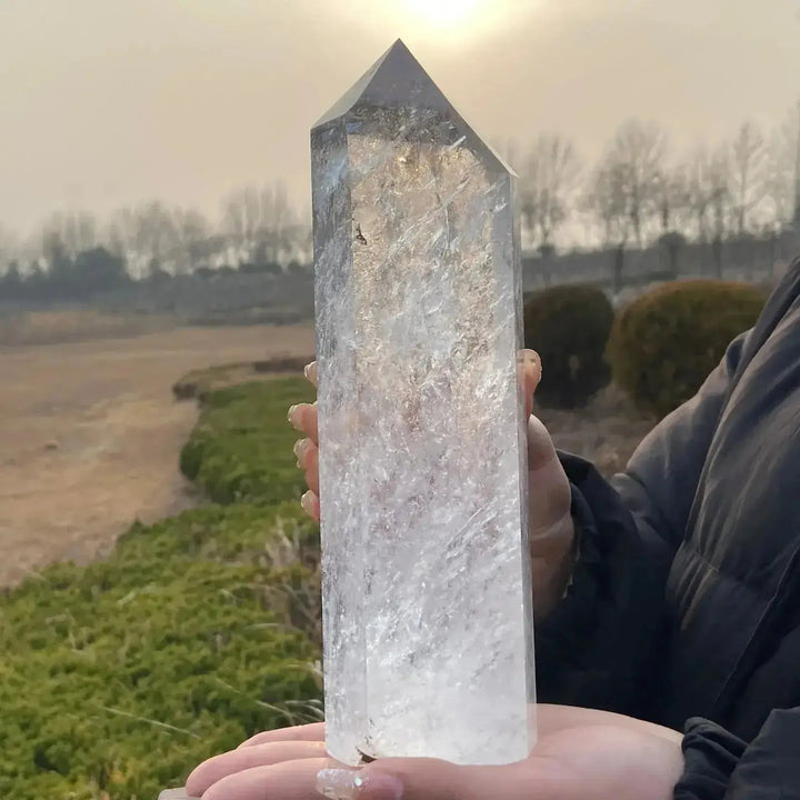 Clear Quartz Crystal Obelisk for Meditation and Energy Amplification-Towers-Ali-Clear Quartz-700-750g-Crystal Destiny
