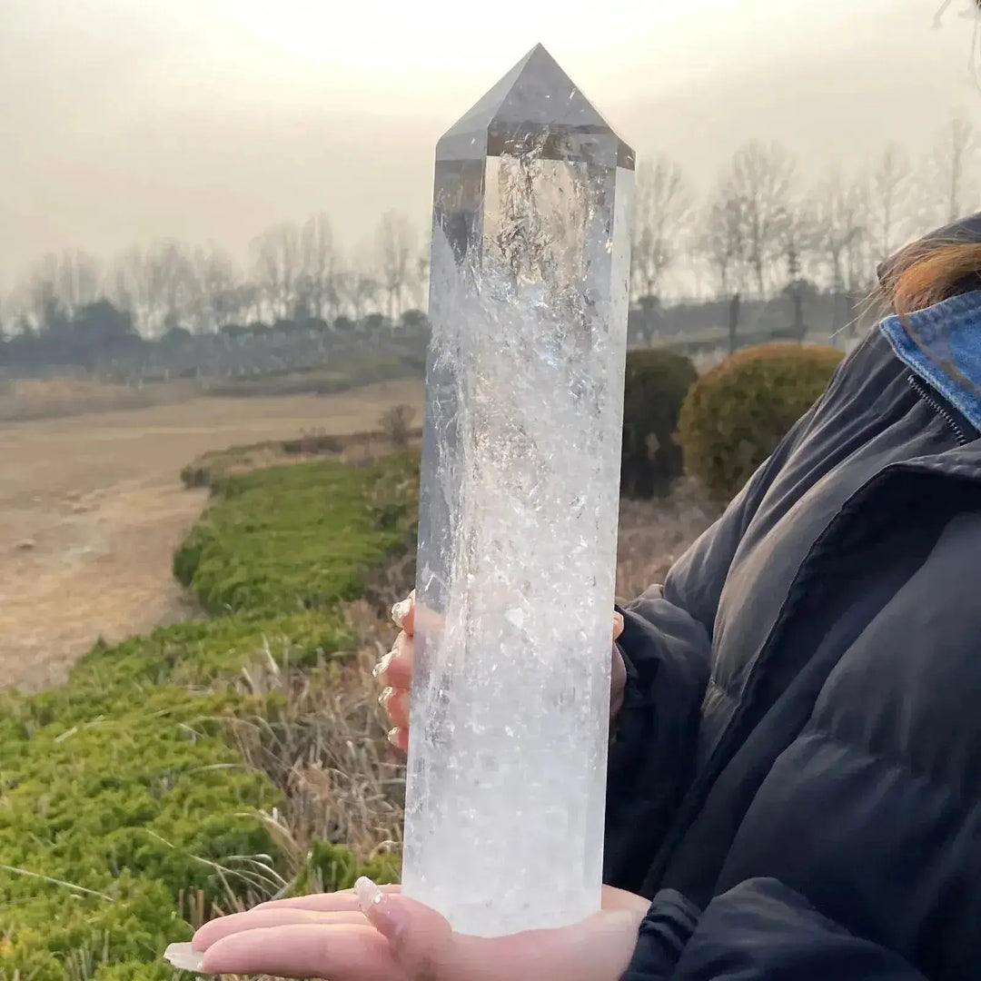 Clear Quartz Crystal Obelisk for Meditation and Energy Amplification-Towers-Ali-Clear Quartz-700-750g-Crystal Destiny
