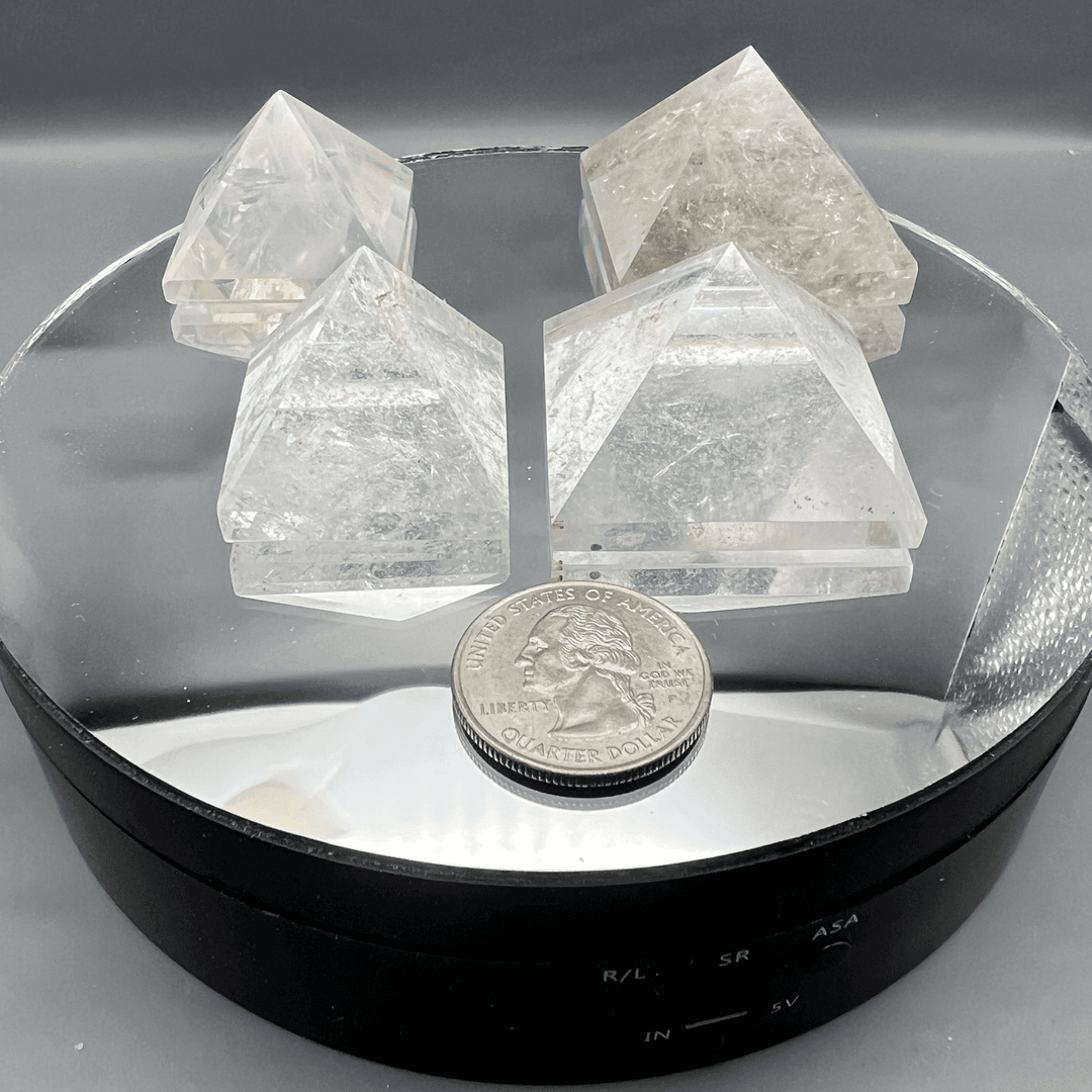 Clear Quartz Crystal Pyramids for Meditation and Energy Work-Pyramids-Crystal Destiny-Clear Quartz-38mm at base-Crystal Destiny