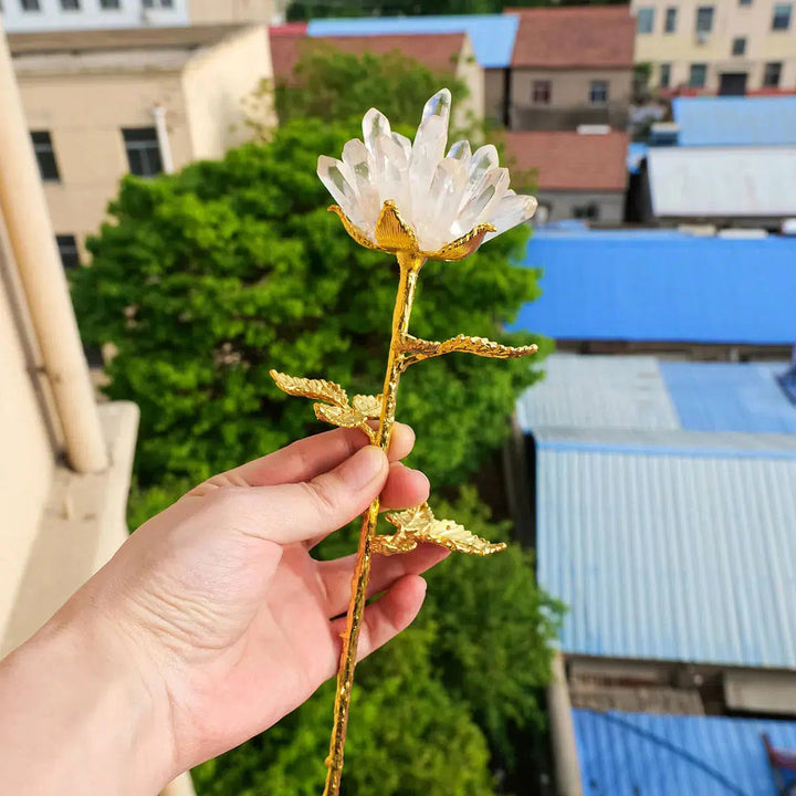 Clear Quartz Flower Ornament